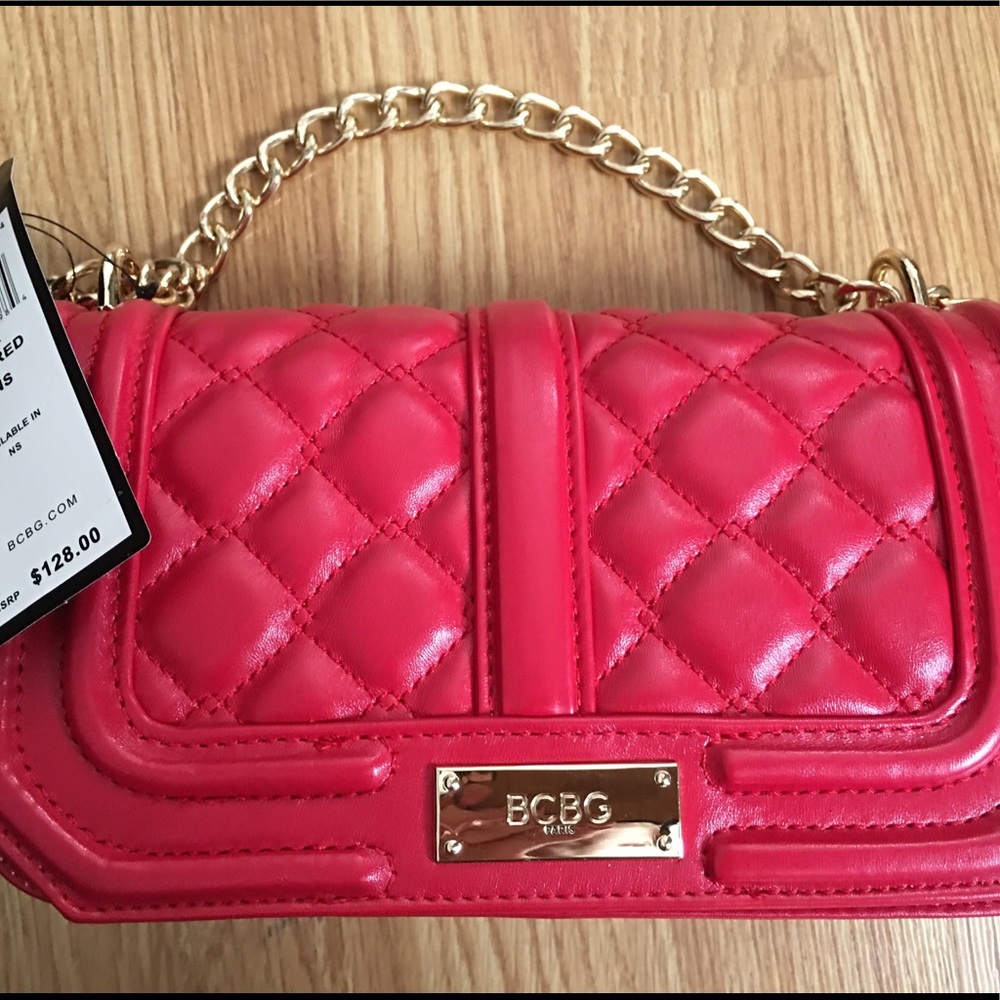 NEW BCBG Red Quilted purse
